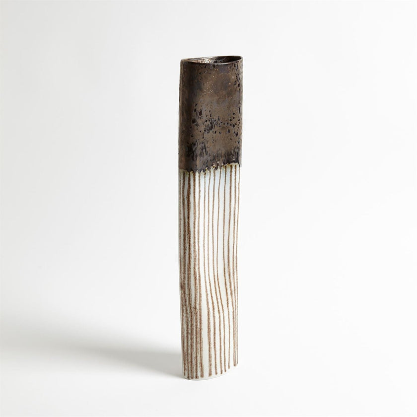 Global Views Reactive Bronze Stripe Oval Vase