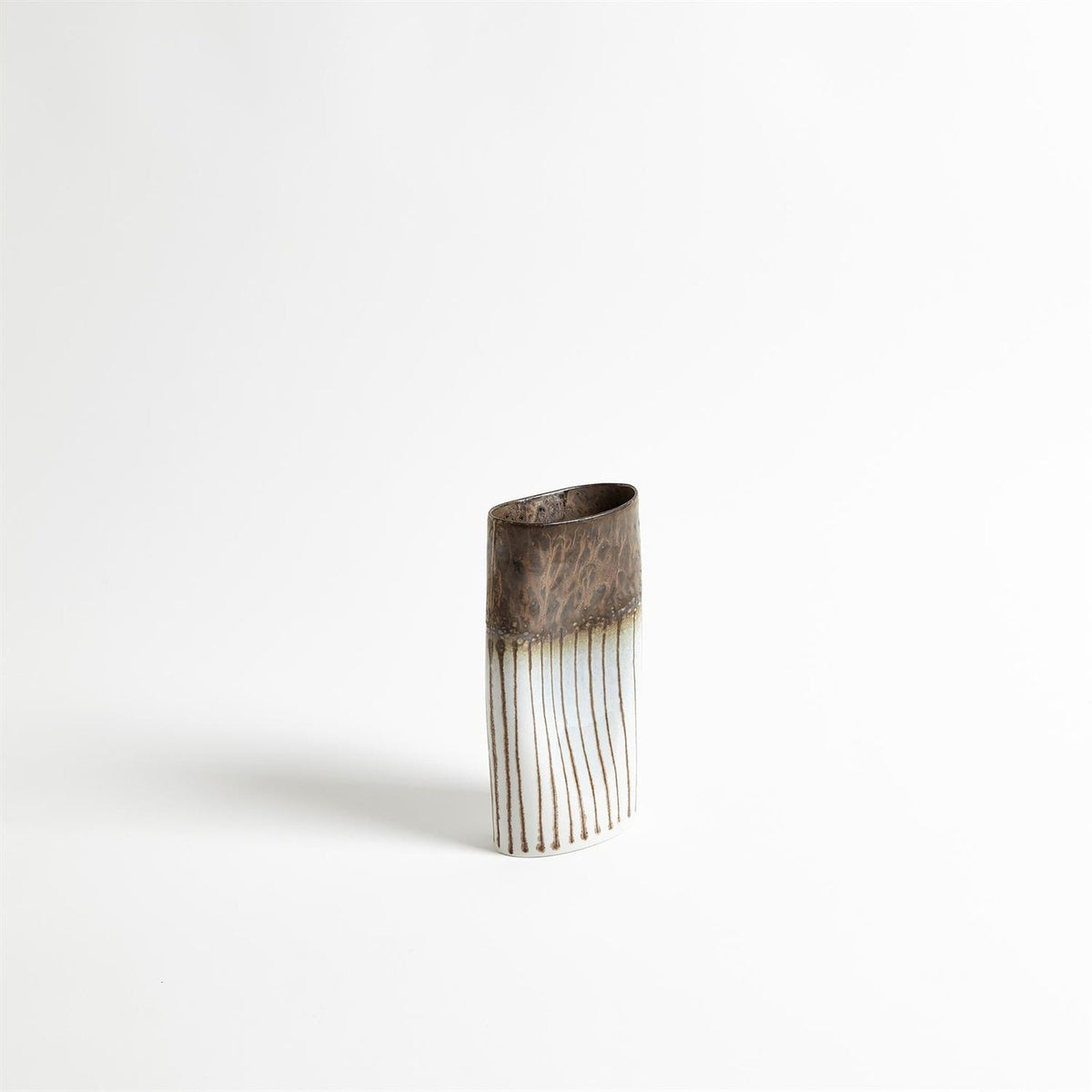 Global Views Reactive Bronze Stripe Oval Vase
