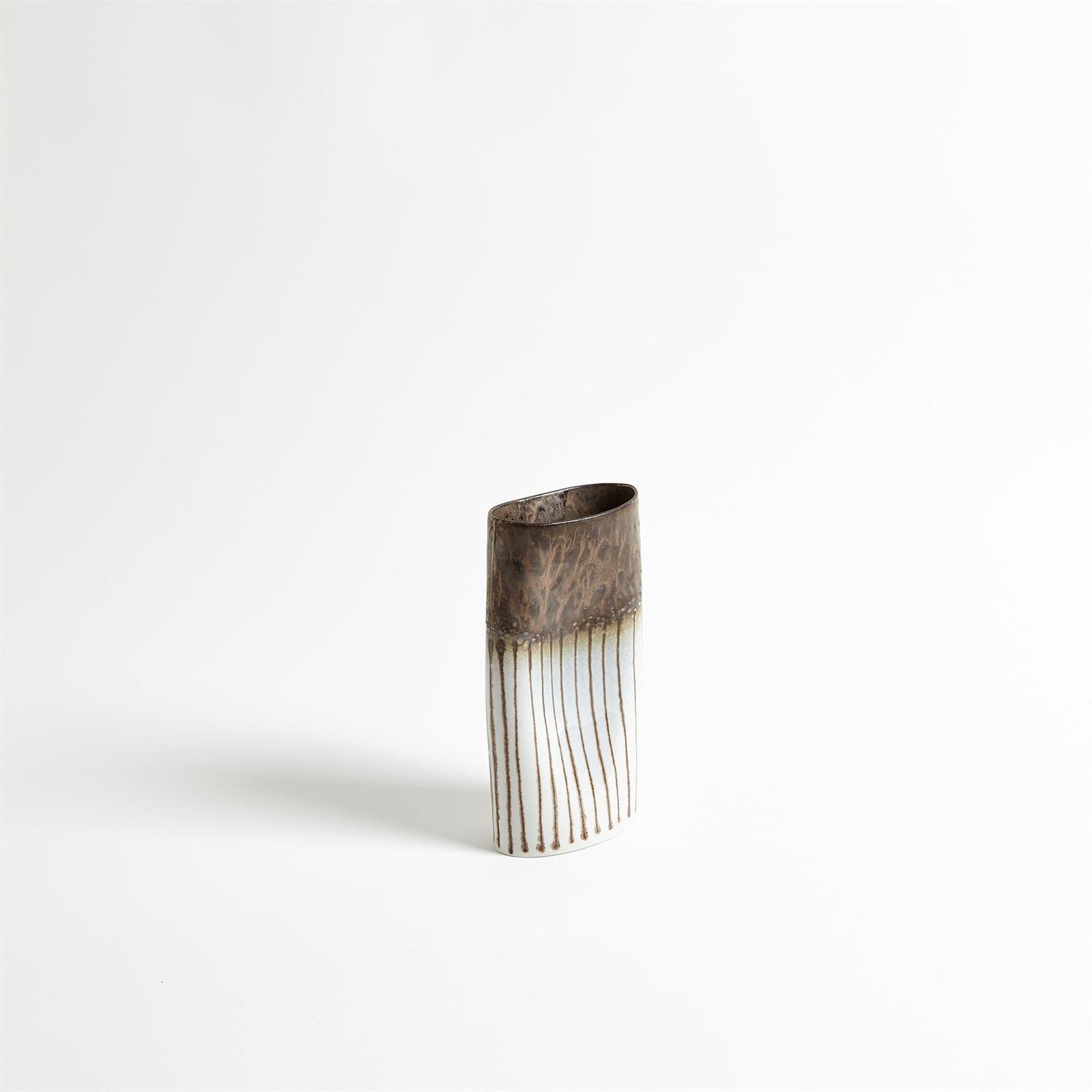 Global Views Reactive Bronze Stripe Oval Vase