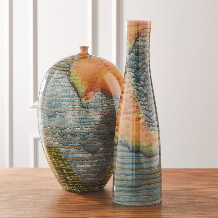 Global Views Watercolor Ringed Vase