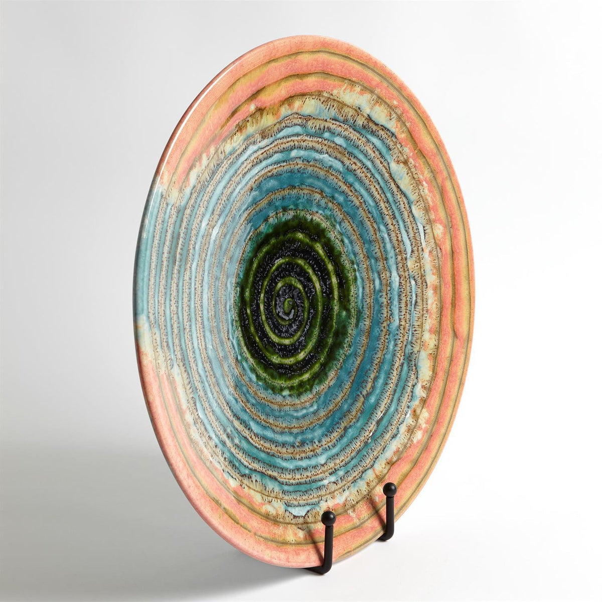 Global Views Watercolor Ringed Charger