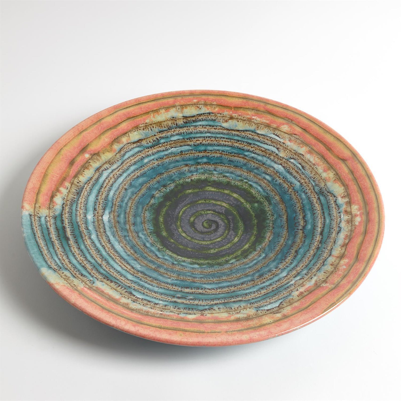 Global Views Watercolor Ringed Charger