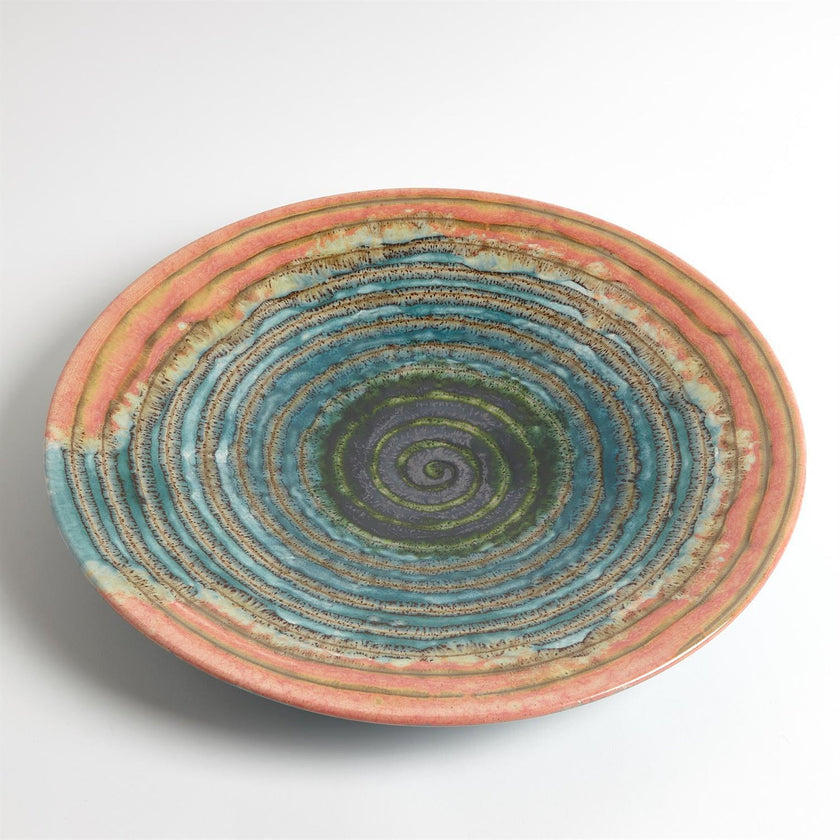 Global Views Watercolor Ringed Charger