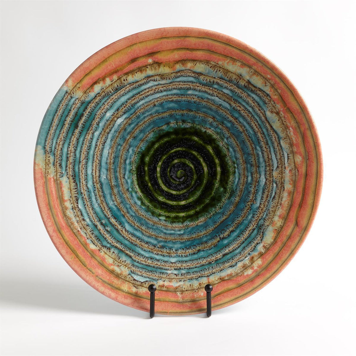 Global Views Watercolor Ringed Charger