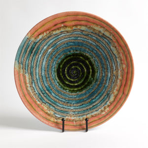 Global Views Watercolor Ringed Charger