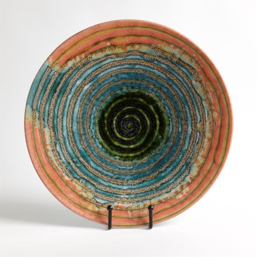 Global Views Watercolor Ringed Charger