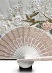 Lladro Iris and Cherry Flowers Fan Decorative Fan Limited Edition