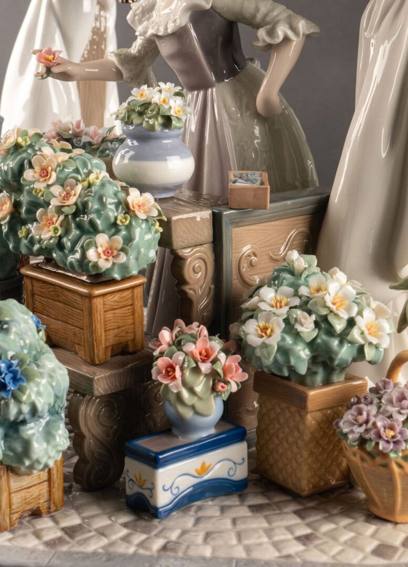 Lladro Flowers Market Sculpture Limited Edition