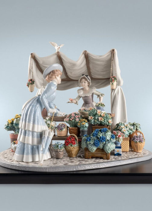 Lladro Flowers Market Sculpture Limited Edition