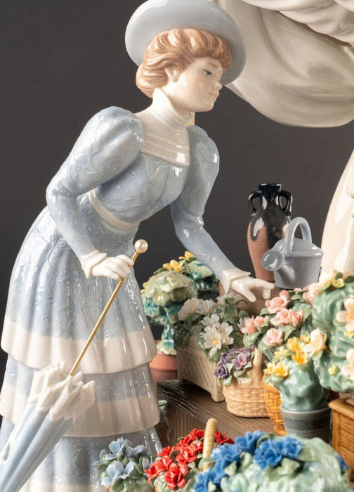 Lladro Flowers Market Sculpture Limited Edition