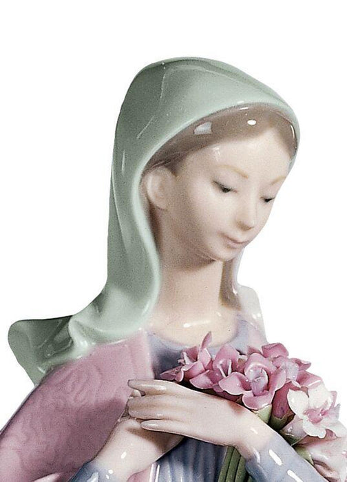 Lladro Our Lady with Flowers Figurine