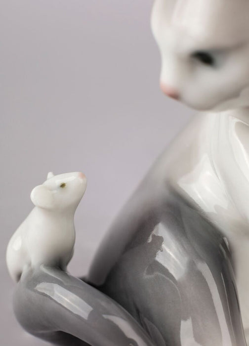 Lladro Cat and Mouse Figurine