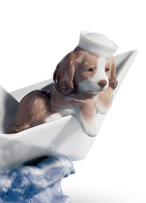 Lladro Little Stowaway Dog Figurine