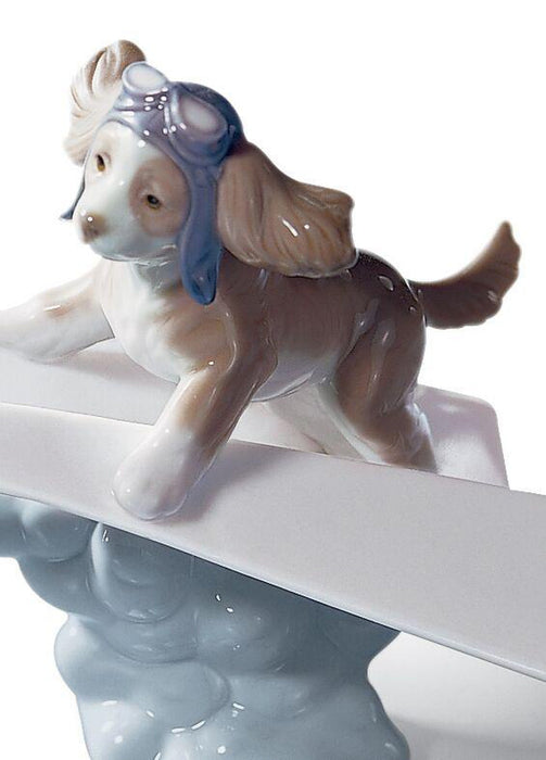 Lladro Let's Fly Away Dog Figurine