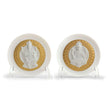 Lladro Goddes Lakshmi and Lord Ganesha Decorative Plates Set Golden Lustre