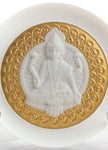 Lladro Goddes Lakshmi and Lord Ganesha Decorative Plates Set Golden Lustre