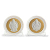 Lladro Goddes Lakshmi and Lord Ganesha Decorative Plates Set Golden Lustre
