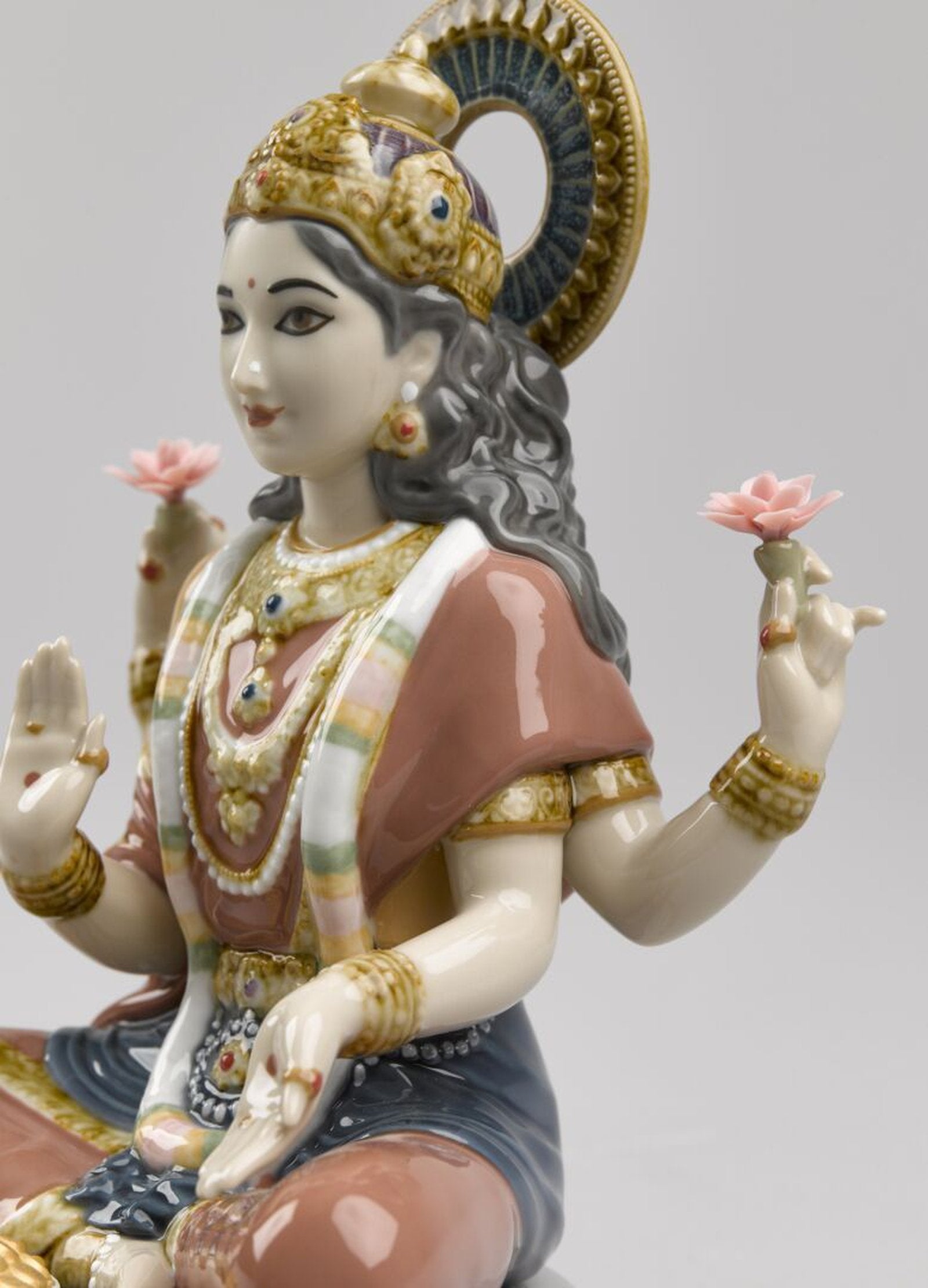 Lladro Goddess Sri Lakshmi Figurine