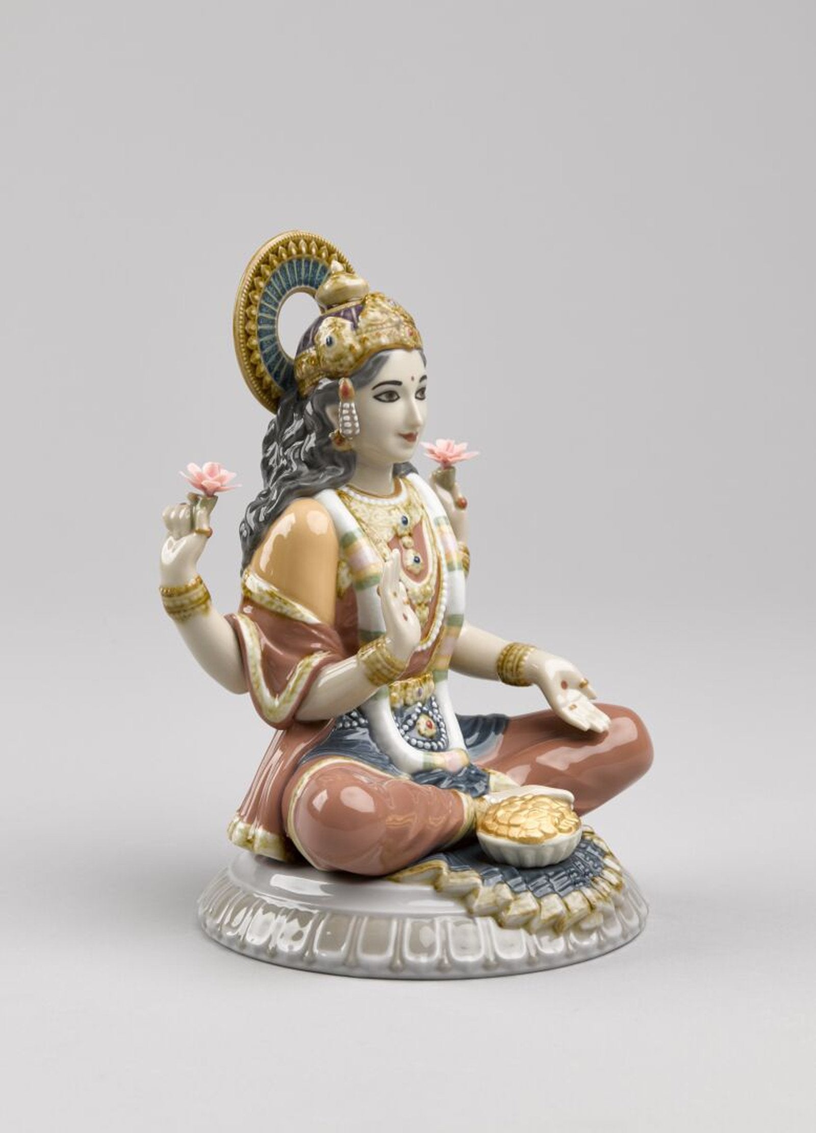 Lladro Goddess Sri Lakshmi Figurine