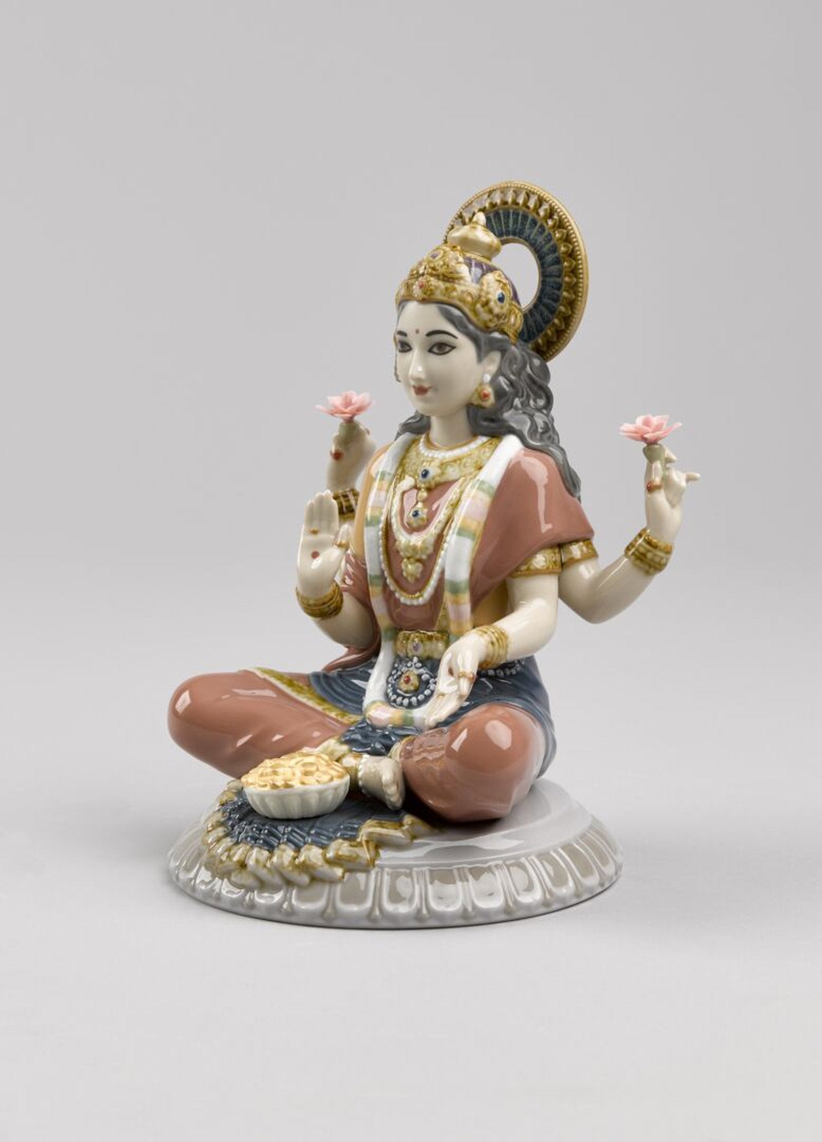 Lladro Goddess Sri Lakshmi Figurine