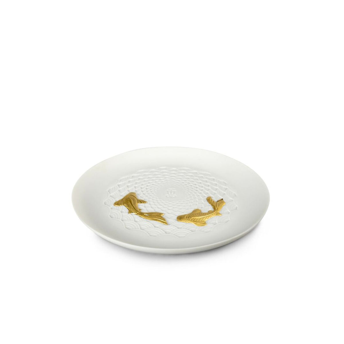 Lladro Koi Plate Golden Luster