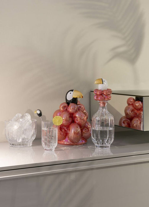 Lladro Toucan Glass Bottle Golden Luster