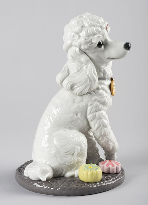 Lladro Poodle With Mochis Dog Figurine