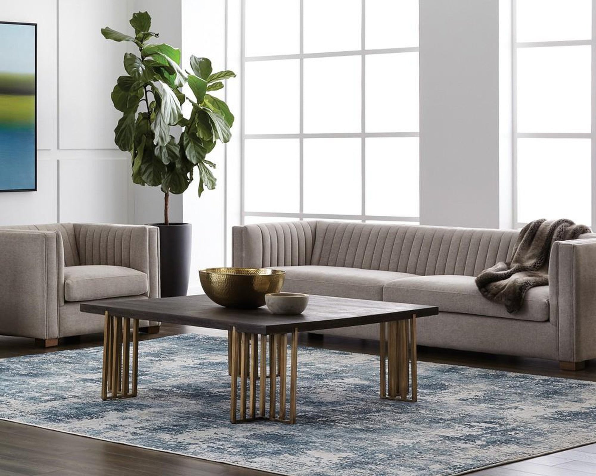 Sunpan Caitlin Sofa - Hemingway Silver Clearance