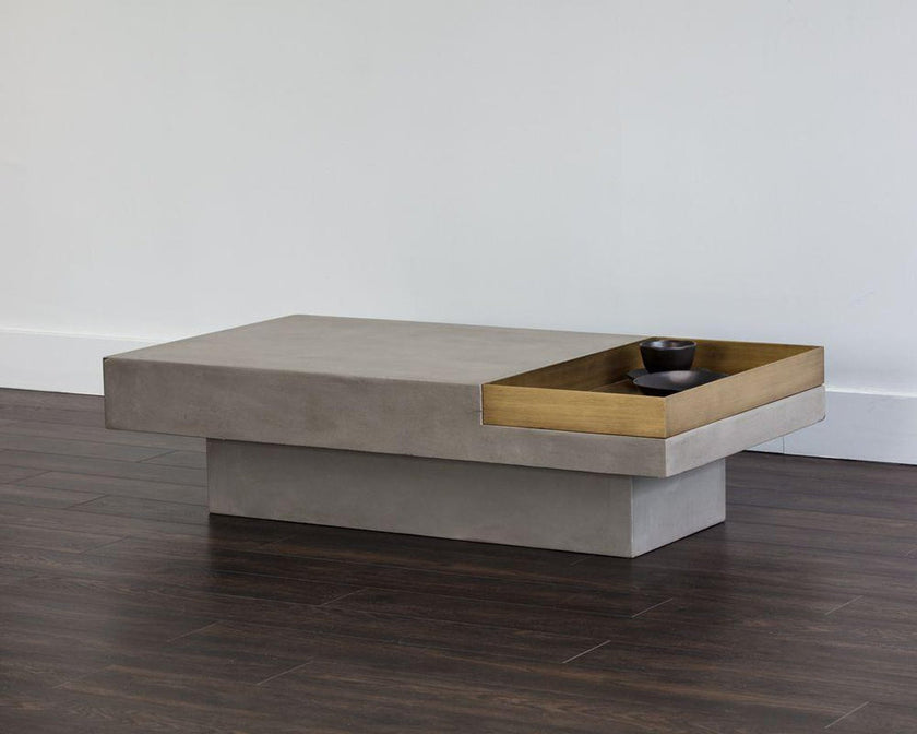 Sunpan Rectangular Quill Coffee Table Clearance