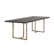 Sunpan Donnelly Dining Table Antique Brass, Dark Mango