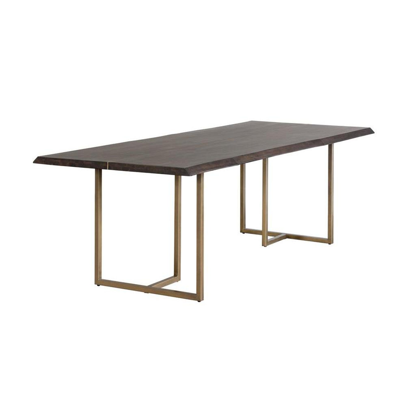 Sunpan Donnelly Dining Table Antique Brass, Dark Mango