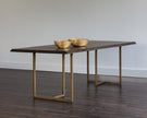 Sunpan Donnelly Dining Table Antique Brass, Dark Mango