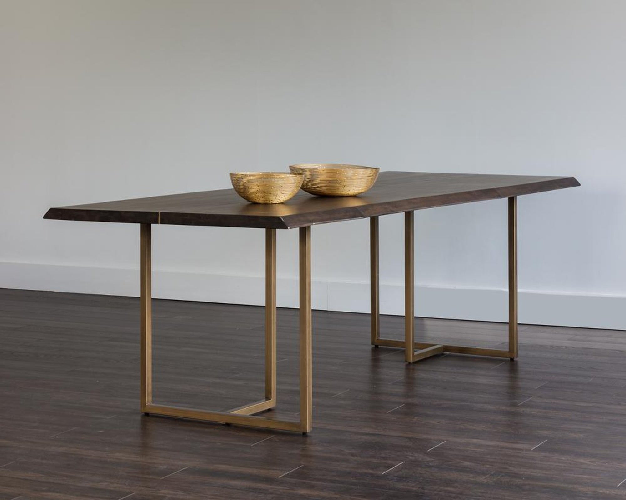 Sunpan Donnelly Dining Table Antique Brass, Dark Mango