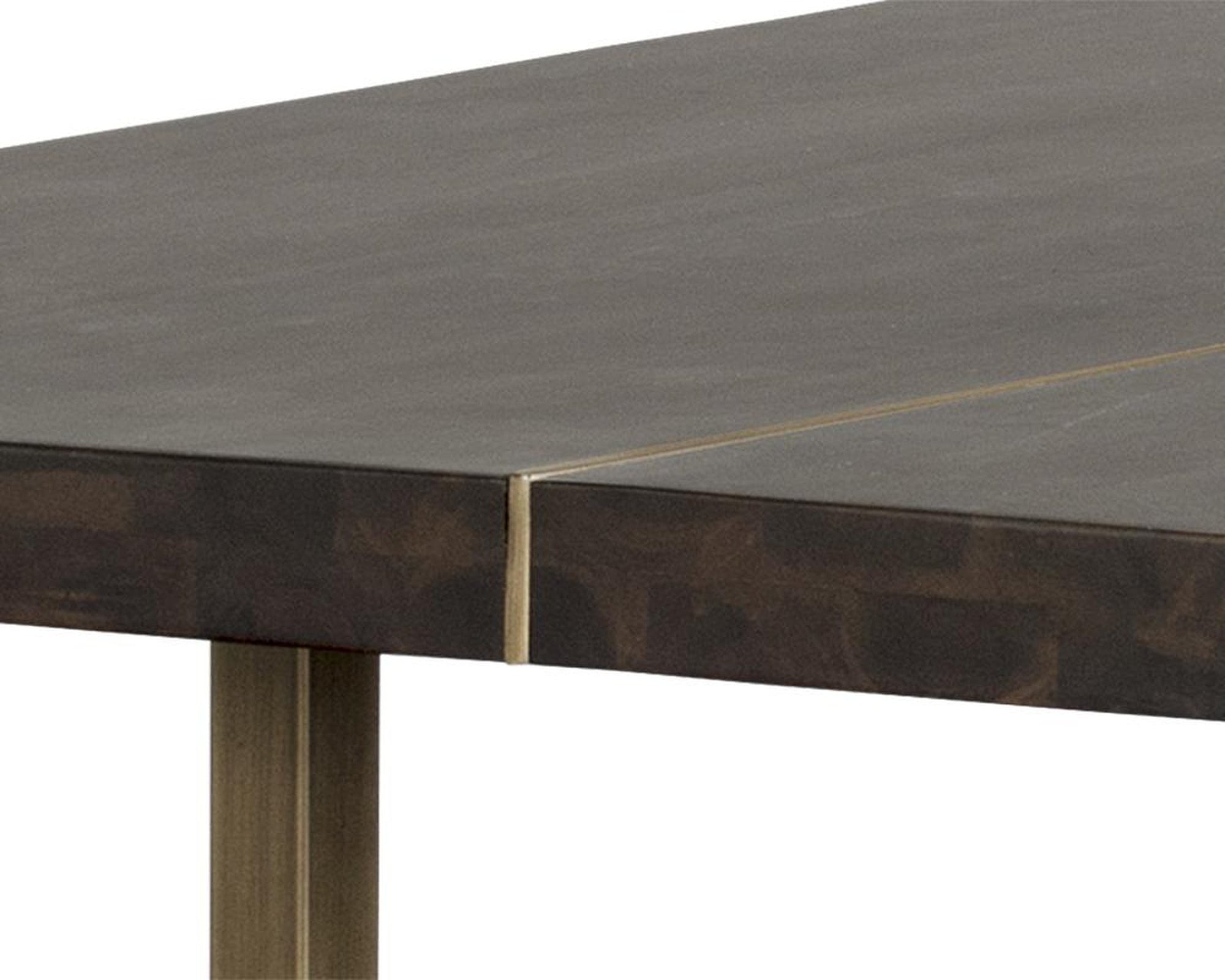 Sunpan Donnelly Dining Table Antique Brass, Dark Mango