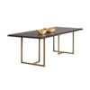 Sunpan Donnelly Dining Table Antique Brass, Dark Mango