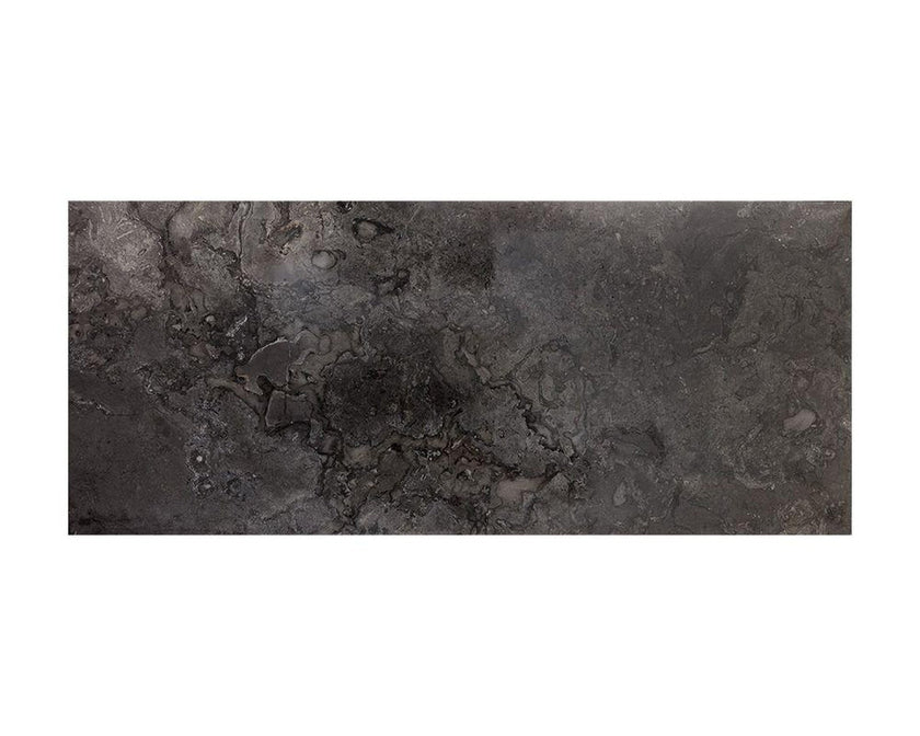 Sunpan Stamos Desk - Black - Light Grey Marble / Charcoal Grey