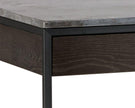 Sunpan Stamos Desk - Black - Light Grey Marble / Charcoal Grey