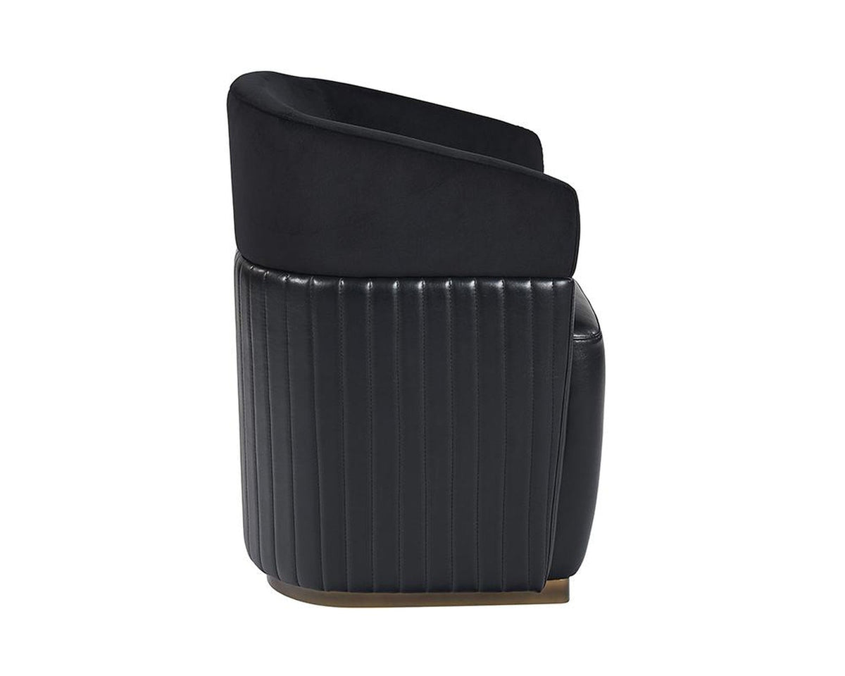 Sunpan Genval Wheeled Lounge Chair - Abbington Black/Cantina Black