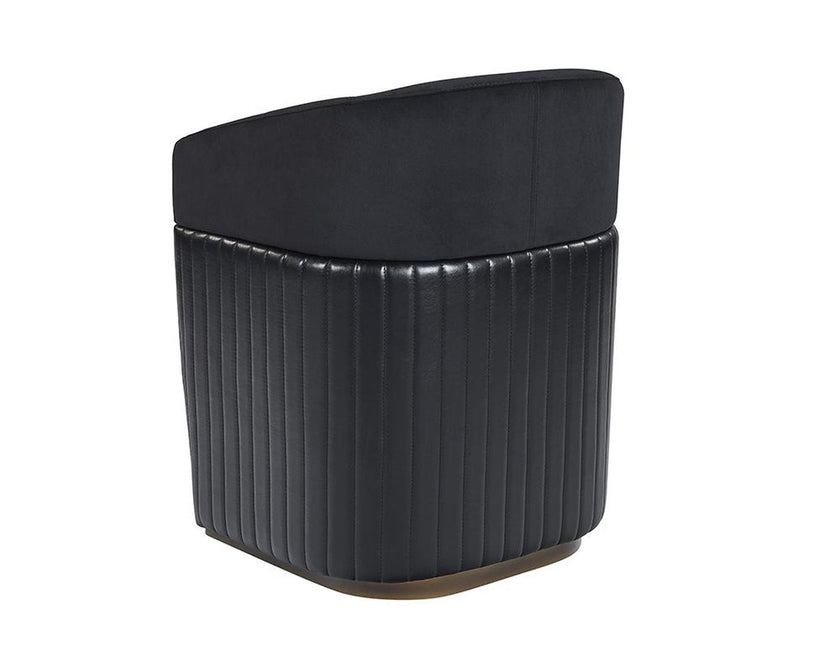Sunpan Genval Wheeled Lounge Chair - Abbington Black/Cantina Black