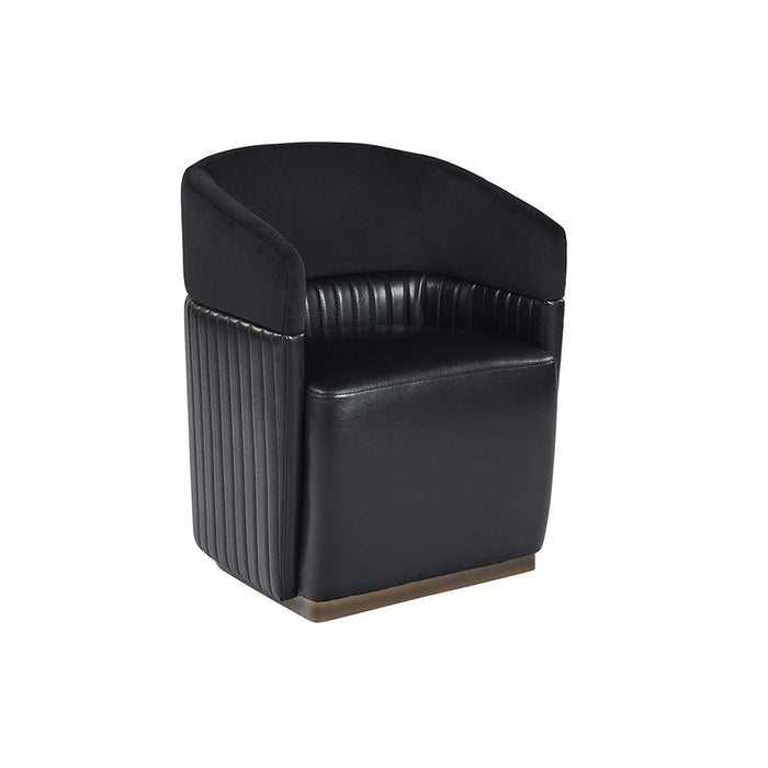 Sunpan Genval Wheeled Lounge Chair - Abbington Black/Cantina Black