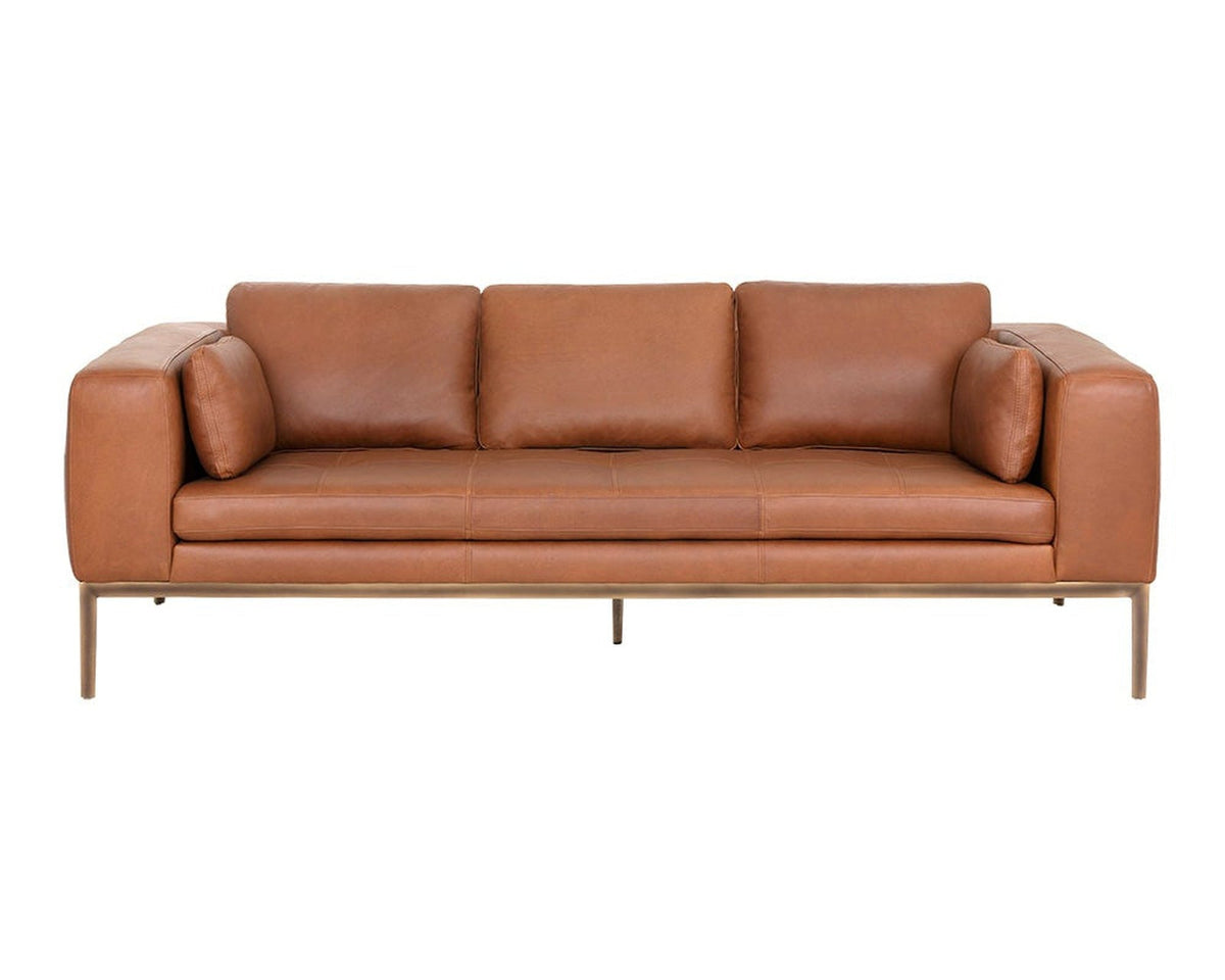 Sunpan Burr Leather Sofa