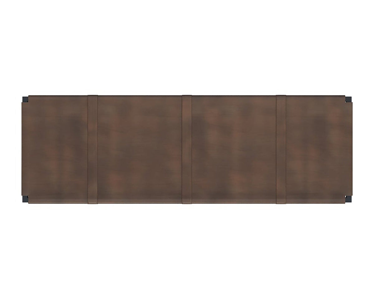 Sunpan Elon Bench - Vintage Cognac Leather Clearance
