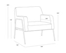 Sunpan Cybil Lounge Chair - Vintage Caramel Leather Clearance
