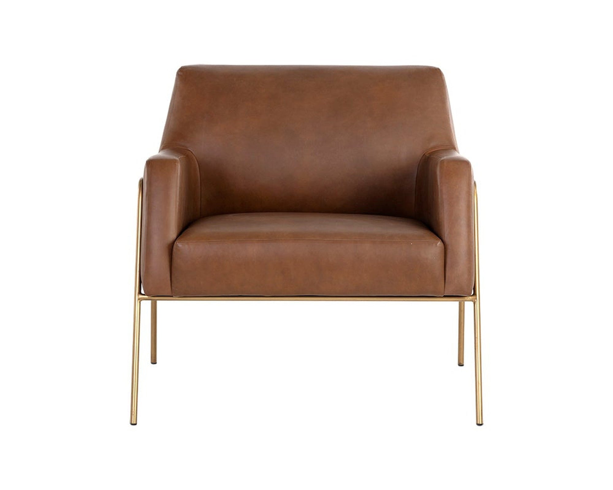 Sunpan Cybil Lounge Chair - Vintage Caramel Leather Clearance