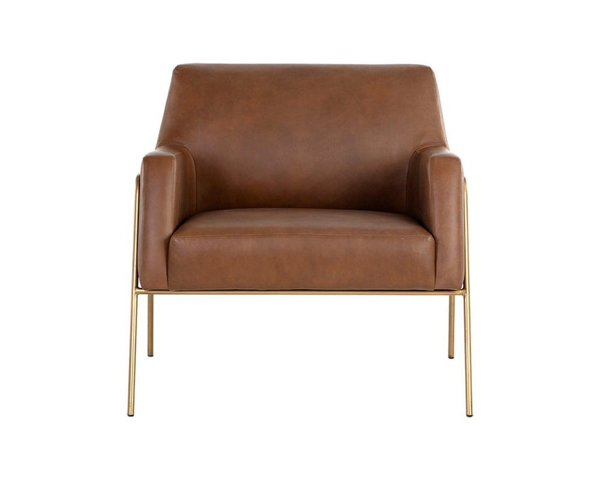 Sunpan Cybil Lounge Chair - Vintage Caramel Leather