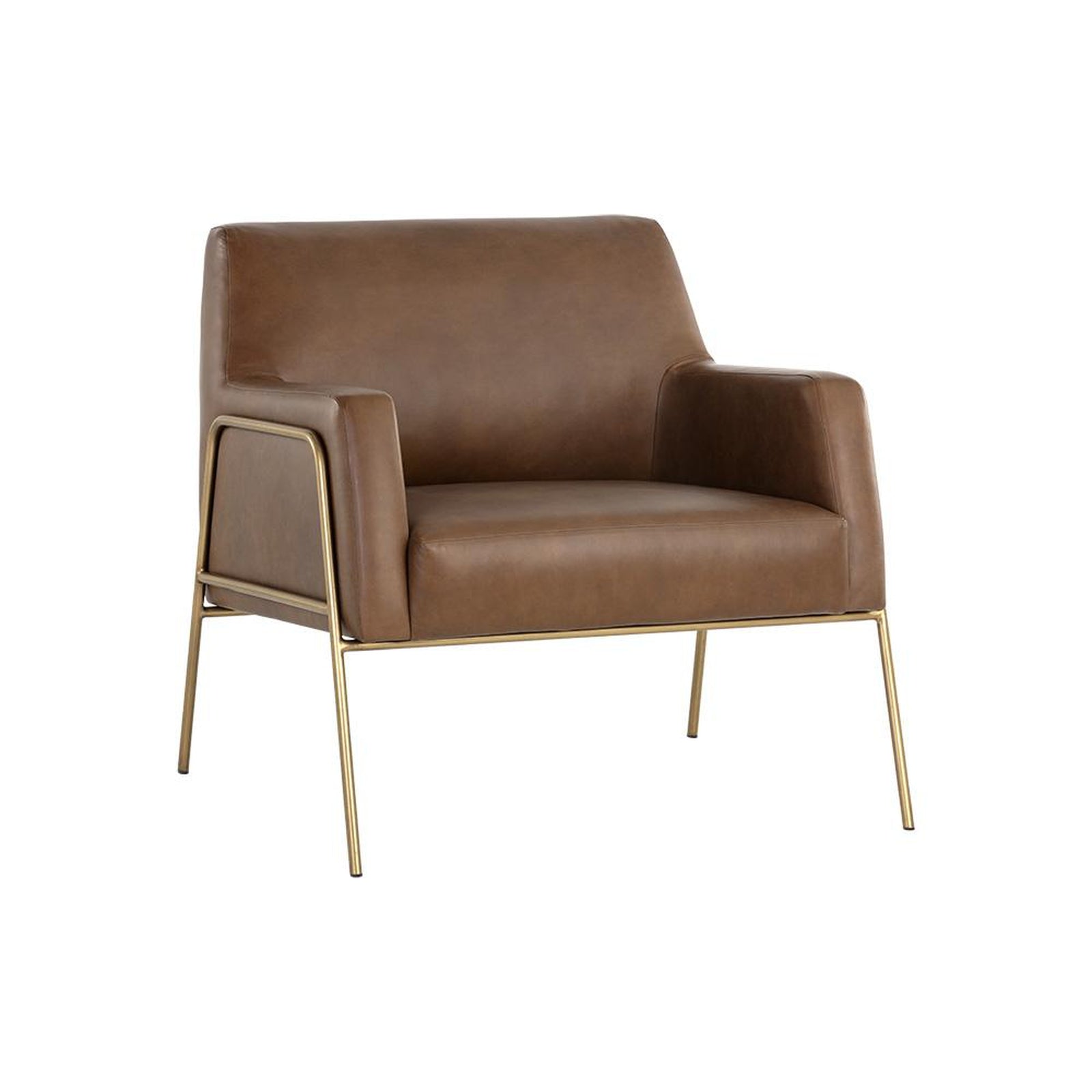 Sunpan Cybil Lounge Chair - Vintage Caramel Leather Clearance