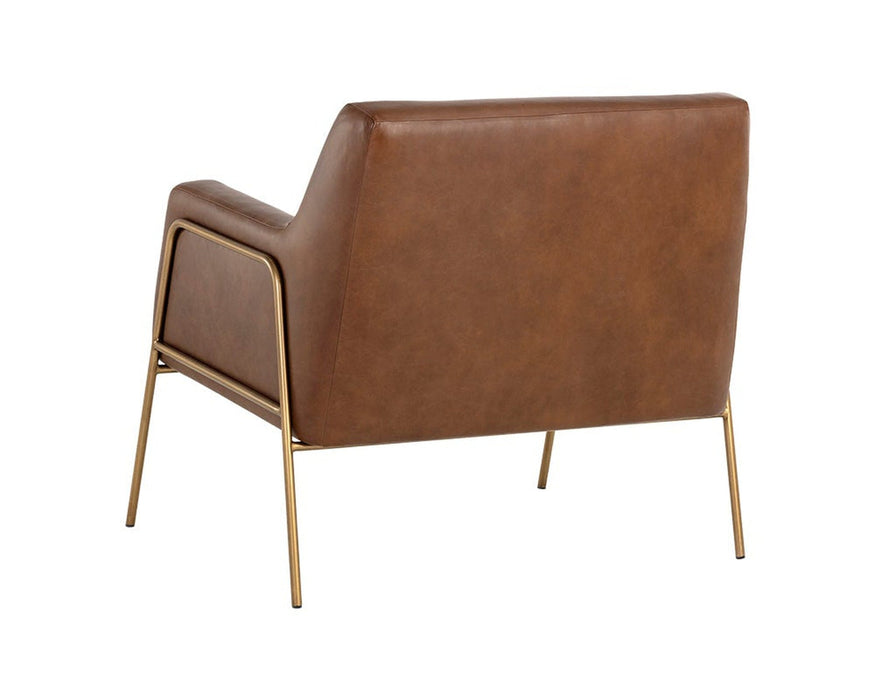 Sunpan Cybil Lounge Chair - Vintage Caramel Leather
