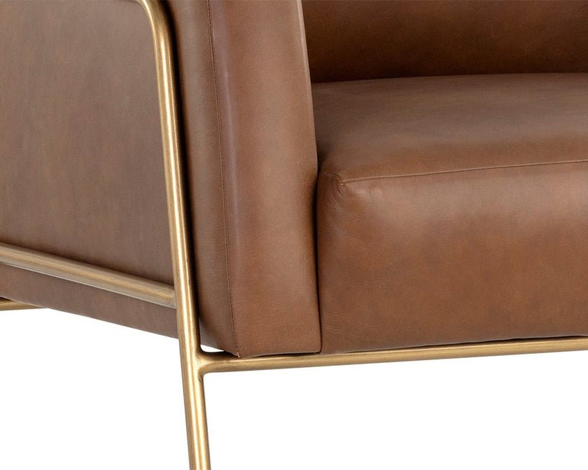 Sunpan Cybil Lounge Chair - Vintage Caramel Leather Clearance
