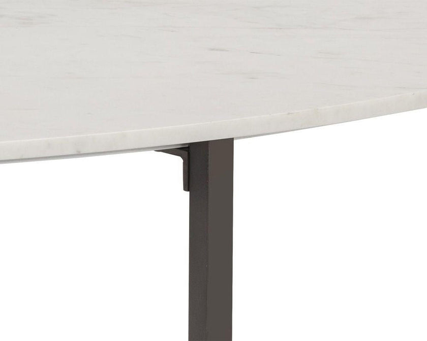 Sunpan Kiara Coffee Table - Gun Metal - White Marble