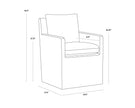 Sunpan Glenrose Wheeled Dining Armchair